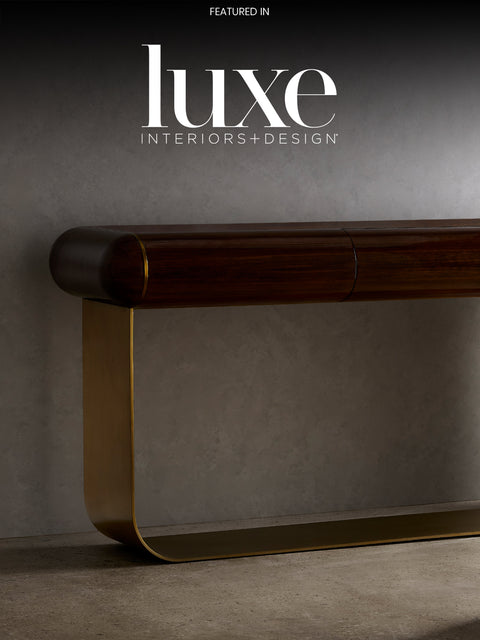 MOUS - Axis Console Table featured in MARKET TREND in LUXE Interiors + Design Mgazine