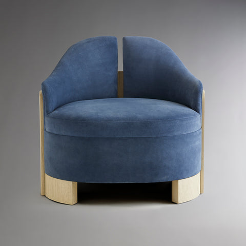 PI Chair - French Blue Suede