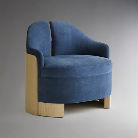 PI Chair - French Blue Suede